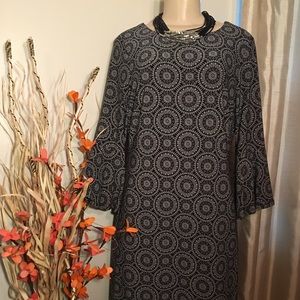NWOT Black & white mosaic pattern dress Size 10